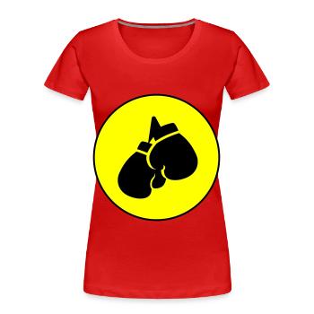 Boxhandschuhe symbol - Frauen Premium Bio T-Shirt - Rot - Vorne - Mia (176cm)