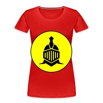 Ritter Helm - Frauen Premium Bio T-Shirt - Rot - Vorne - Mia (176cm)