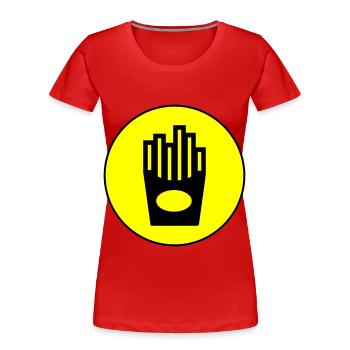Pommes fast food symbol - Frauen Premium Bio T-Shirt - Rot - Vorne - Mia (176cm)