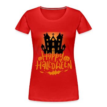 Halloween Creepy Cemetery Moon Witch Vampire - Women's Premium Organic T-Shirt - red - Front - Mia (176cm)