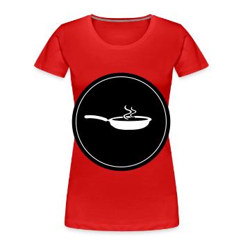 Pfanne Koch - Frauen Premium Bio T-Shirt - Rot - Vorne - Mia (176cm)