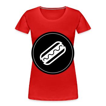 Hotdog Foodie Symbol - Frauen Premium Bio T-Shirt - Rot - Vorne - Mia (176cm)
