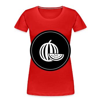 Melone Frucht - Frauen Premium Bio T-Shirt - Rot - Vorne - Mia (176cm)