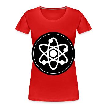 Atom Symbol Kreis - Frauen Premium Bio T-Shirt - Rot - Vorne - Mia (176cm)
