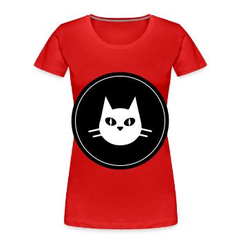 Cercle de tête de chat - T-shirt bio Premium Femme - rouge - Devant - Mia (176cm)