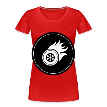 Tire fire circle - Women's Premium Organic T-Shirt - red - Front - Mia (176cm)