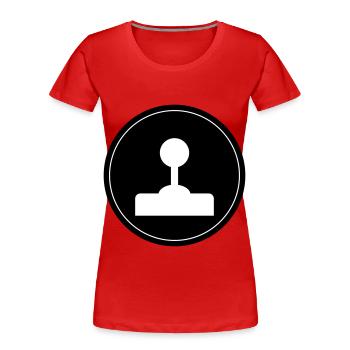 Joystick Gamer Kreis - Frauen Premium Bio T-Shirt - Rot - Vorne - Mia (176cm)