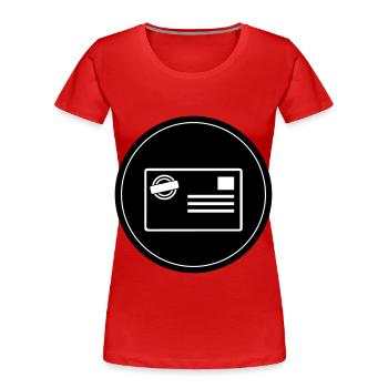 Briefmarke icon Kreis - Frauen Premium Bio T-Shirt - Rot - Vorne - Mia (176cm)