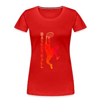 Basketball sketch art - Women's Premium Organic T-Shirt - red - Front - Mia (176cm)