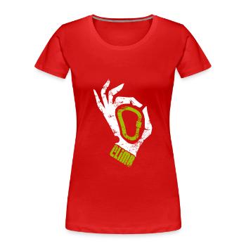 Cadeau passion escalade CLIMB - T-shirt bio Premium Femme - rouge - Devant - Mia (176cm)