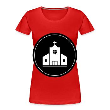 Kirche - Frauen Premium Bio T-Shirt - Rot - Vorne - Mia (176cm)