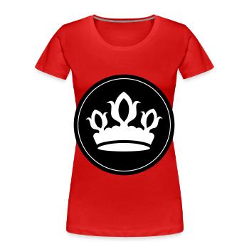 Krone Silhouette - Frauen Premium Bio T-Shirt - Rot - Vorne - Mia (176cm)
