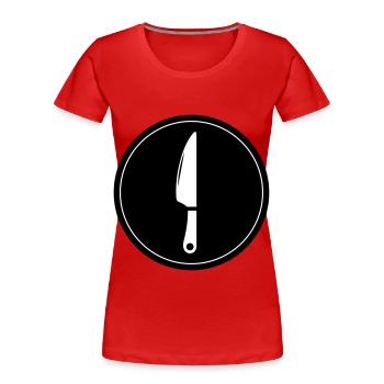 Messer icon - Frauen Premium Bio T-Shirt - Rot - Vorne - Mia (176cm)