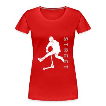 Street trottinette freestyle - T-shirt bio Premium Femme - rouge - Devant - Mia (176cm)
