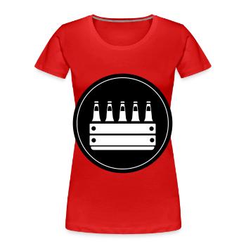 Bière en caisse de bière - T-shirt bio Premium Femme - rouge - Devant - Mia (176cm)