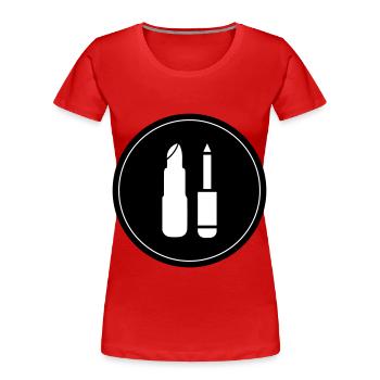 Make Up Kosmetik Icon - Frauen Premium Bio T-Shirt - Rot - Vorne - Mia (176cm)
