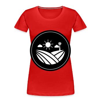 Farm Landwirt - Frauen Premium Bio T-Shirt - Rot - Vorne - Mia (176cm)