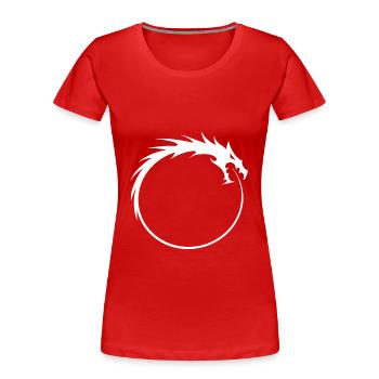 Ouroboros Drache beißt sich in den eigenen Schwanz - Frauen Premium Bio T-Shirt - Rot - Vorne - Mia (176cm)