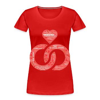 Valentine jour WordArt typography - T-shirt bio Premium Femme - rouge - Devant - Mia (176cm)