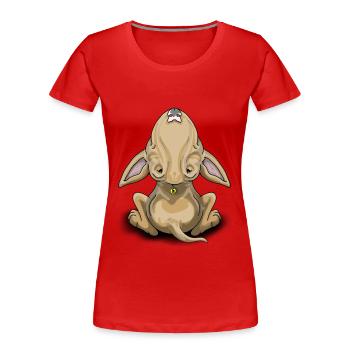 Rehkitz-Bullterrier - Frauen Premium Bio T-Shirt - Rot - Vorne - Mia (176cm)