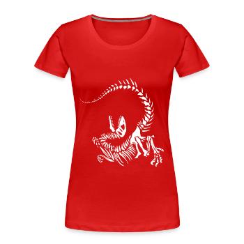 Raptor skeleton - Women's Premium Organic T-Shirt - red - Front - Mia (176cm)
