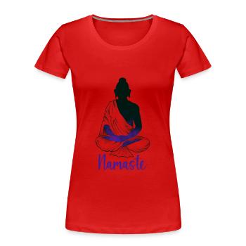 Buddha yoga zen art - Women's Premium Organic T-Shirt - red - Front - Mia (176cm)