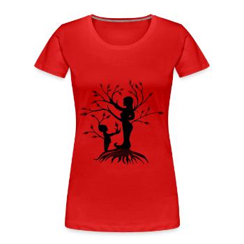 Liebe Mutter und Kind - Frauen Premium Bio T-Shirt - Rot - Vorne - Mia (176cm)