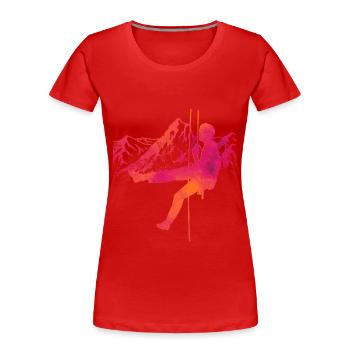 Escalade climb art grimpeuse / grimpeur - T-shirt bio Premium Femme - rouge - Devant - Mia (176cm)