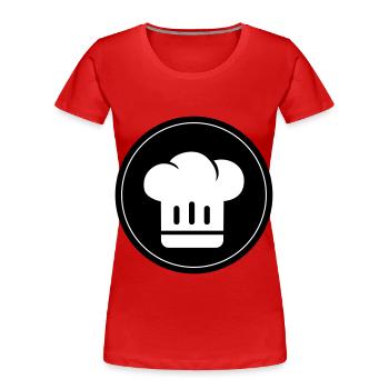 Chapeau de chef Chef - T-shirt bio Premium Femme - rouge - Devant - Mia (176cm)