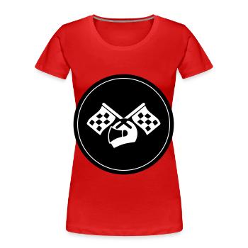 Rennfahrer helm - Frauen Premium Bio T-Shirt - Rot - Vorne - Mia (176cm)