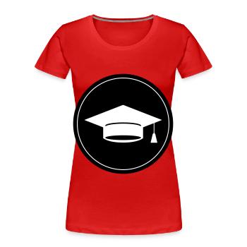 Diplôme d’étudiant - T-shirt bio Premium Femme - rouge - Devant - Mia (176cm)