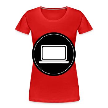 Laptop Pc Büro - Frauen Premium Bio T-Shirt - Rot - Vorne - Mia (176cm)