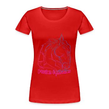 Cheval passion équitation - T-shirt bio Premium Femme - rouge - Devant - Mia (176cm)