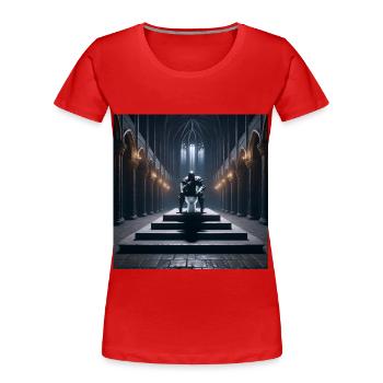 Fart Souls - Hollow Knight on Porcelain Throne #06 - Women's Premium Organic T-Shirt - red - Front - Mia (176cm)