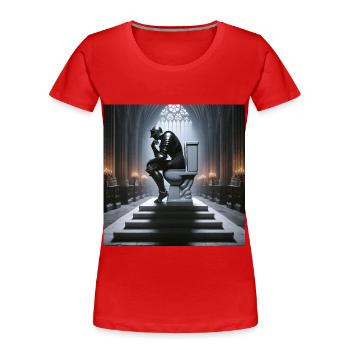 Fart Souls - Hollow Knight on Porcelain Throne #05 - Women's Premium Organic T-Shirt - red - Front - Mia (176cm)