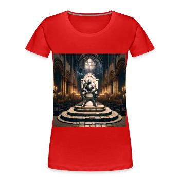 Fart Souls - Hollow Knight on Porcelain Throne #03 - Women's Premium Organic T-Shirt - red - Front - Mia (176cm)