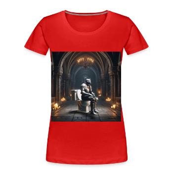 Fart Souls - Hollow Knight on Porcelain Throne #02 - Women's Premium Organic T-Shirt - red - Front - Mia (176cm)