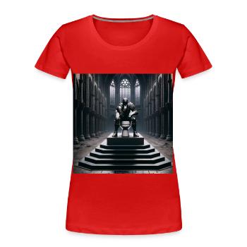 Fart Souls - Hollow Knight on Porcelain Throne #09 - Women's Premium Organic T-Shirt - red - Front - Mia (176cm)