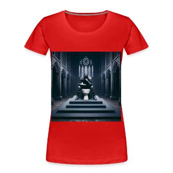 Fart Souls - Hollow Knight on Porcelain Throne #08 - Women's Premium Organic T-Shirt - red - Front - Mia (176cm)