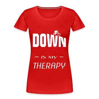 downhill - biken - biker - Frauen Premium Bio T-Shirt - Rot - Vorne - Mia (176cm)