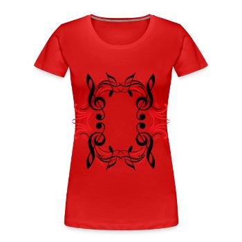 Partitions musicales - T-shirt bio Premium Femme - rouge - Devant - Mia (176cm)