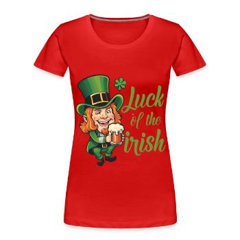 Leprechaun Leprechaun Saint-Patrick Irlande - T-shirt bio Premium Femme - rouge - Devant - Mia (176cm)