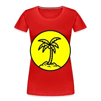 Symbole de Palm Island Été - T-shirt bio Premium Femme - rouge - Devant - Mia (176cm)