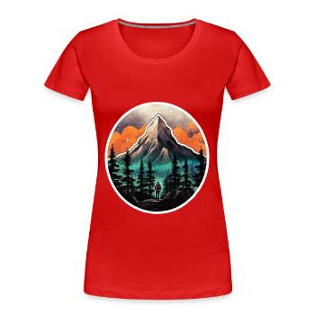 Reisende #tshirt - Frauen Premium Bio T-Shirt - Rot - Vorne - Mia (176cm)
