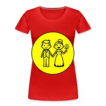 Newlyweds Married Couple Icon - Women's Premium Organic T-Shirt - red - Front - Mia (176cm)