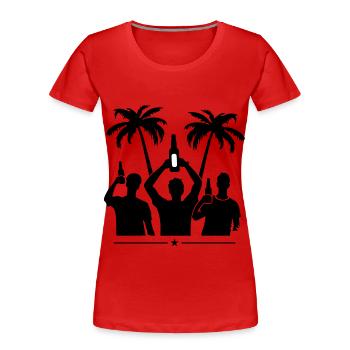 Party Strand Urlaub - Frauen Premium Bio T-Shirt - Rot - Vorne - Mia (176cm)