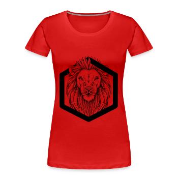 Löwe Dotwork - Frauen Premium Bio T-Shirt - Rot - Vorne - Mia (176cm)