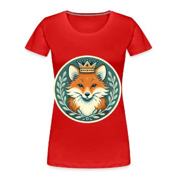 Königlicher Fuchs Abzeichen Majestätisches Tierdesign - Frauen Premium Bio T-Shirt - Rot - Vorne - Mia (176cm)