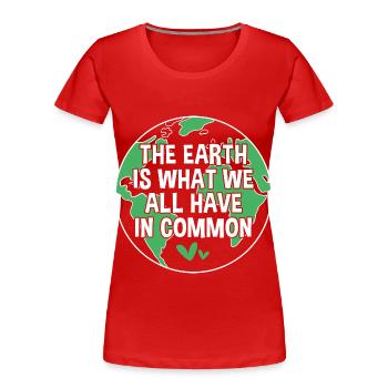 Earth Day - Frauen Premium Bio T-Shirt - Rot - Vorne - Mia (176cm)