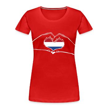 I heart love Netherlands - Holland - hands - Women's Premium Organic T-Shirt - red - Front - Mia (176cm)